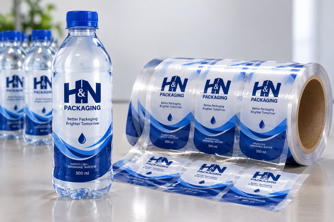Sleeves PVC imprimés H&N Packaging sur bouteilles et en bobine